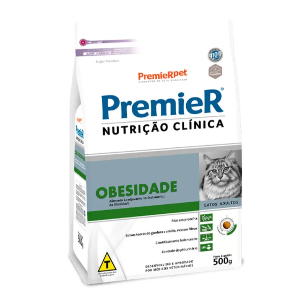 Ração Premier Nutrição Clínica Obesidade Gatos Adultos 1,5Kg