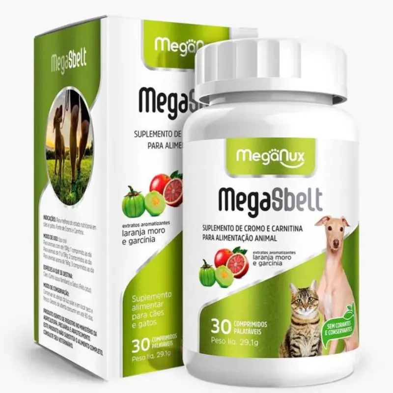 Suplemento MEGA-SBELT Carnitina 60comp - Cães e Gatos