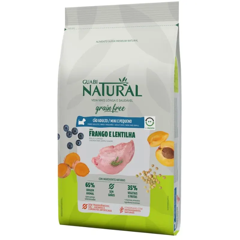 Ração Guabi Natural Grain Free Cão Adt Mini e Pequeno Salmão e Lentilha
