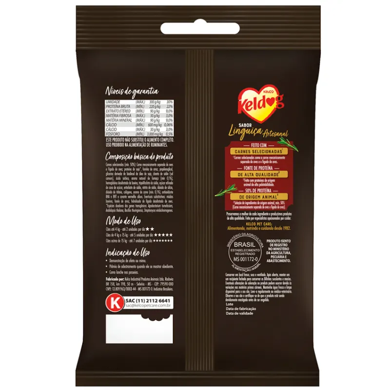 Keldog Mini Linguiça Artesanal para Cães 55 g