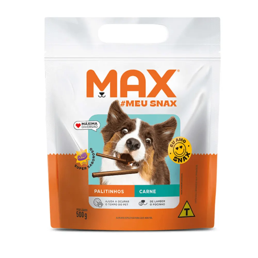 Petisco Palitinho Max para Cães Adultos Sabor Carne