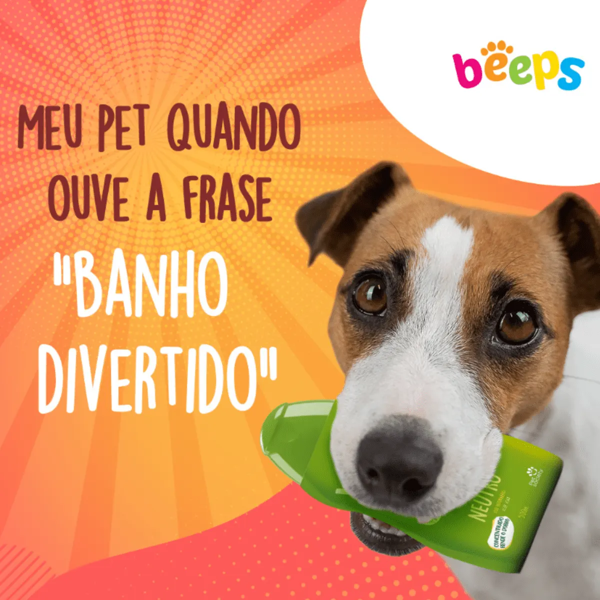 Shampoo Beeps  Pet Society Neutro Para Cães 500ml