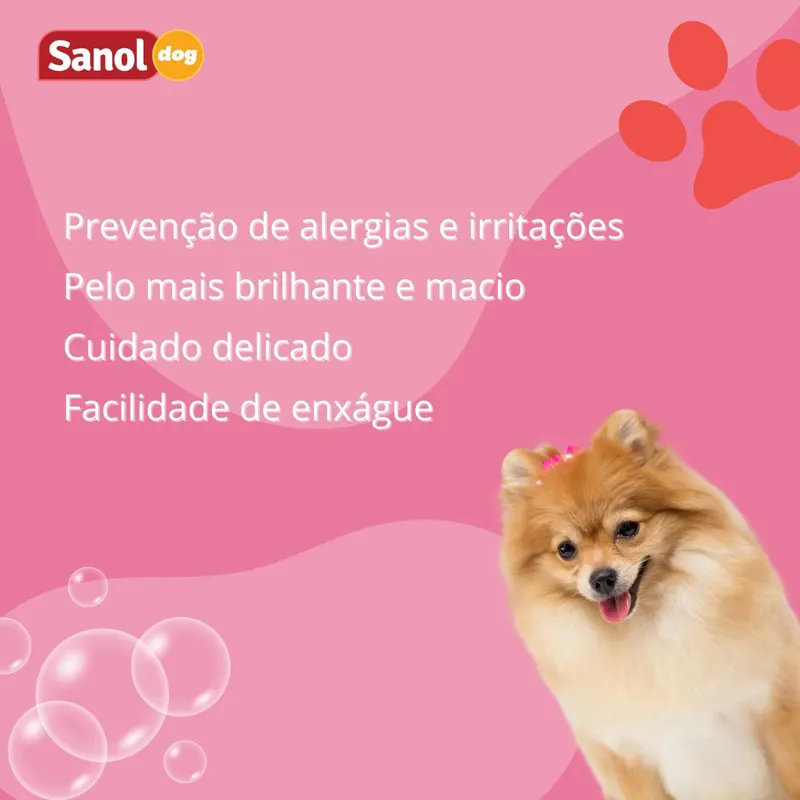 Sanol Dog Powerfruits Shampoo Morango / Iogurte 500 ml