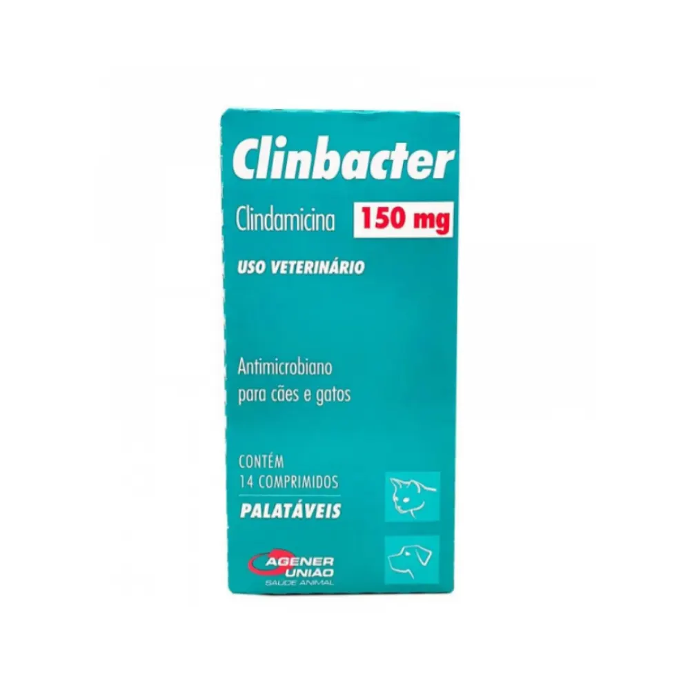 Clinbacter 150mg Agener União 14 comprimidos para Cães e Gatos