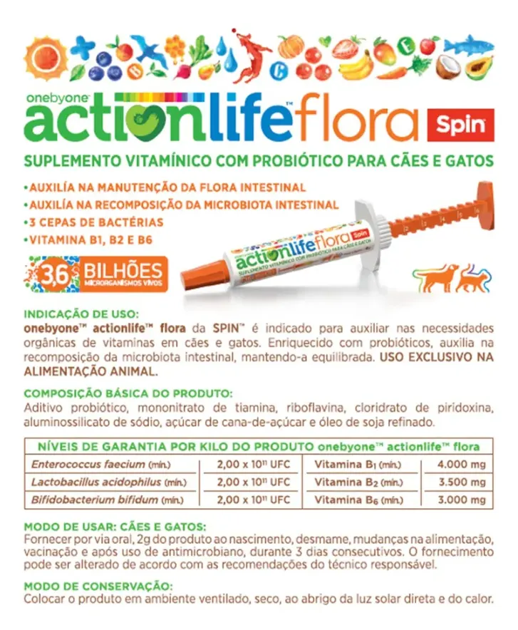 Spin Actionlife Flora Probiotico Seringa 6 g