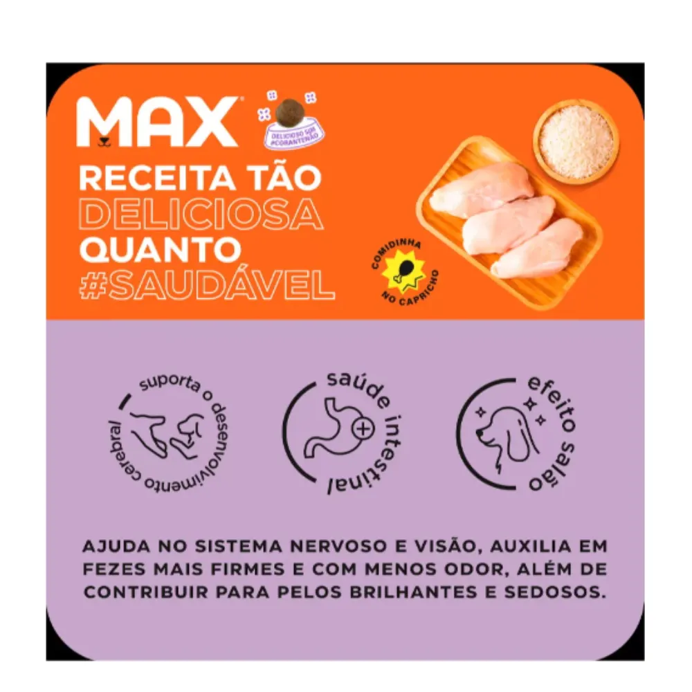 Ração Max Cães Filhotes Porte Pequeno Frango e Arroz 10,1 Kg