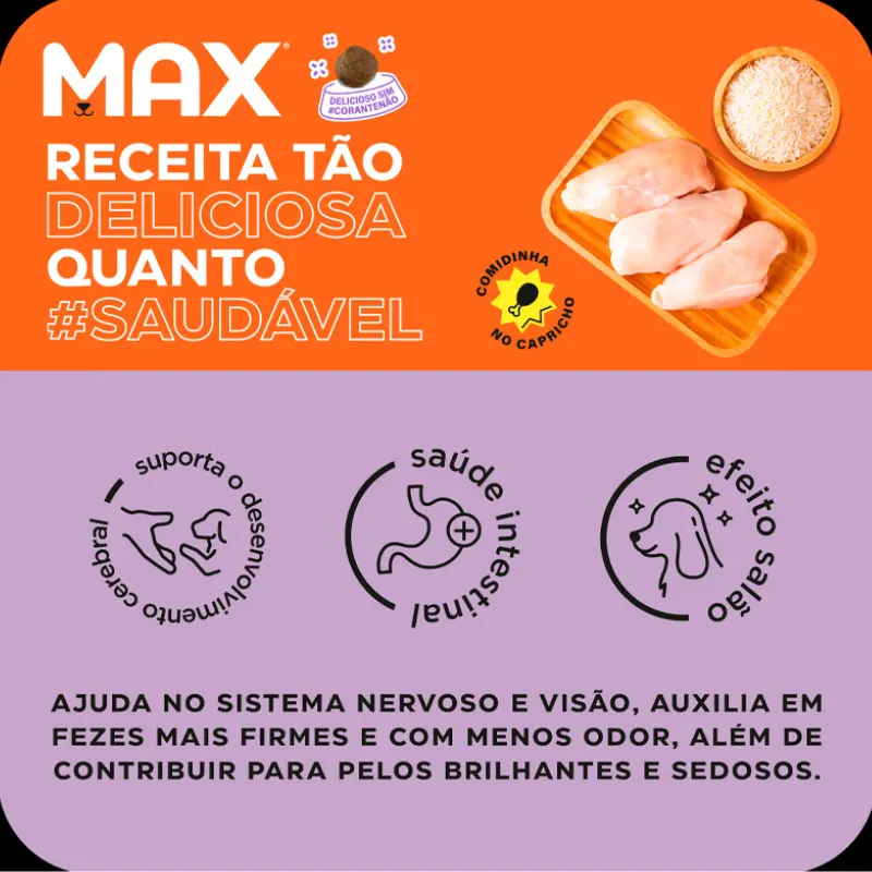 Ração Max Cães Filhotes Porte Pequeno Frango e Arroz 10,1 Kg