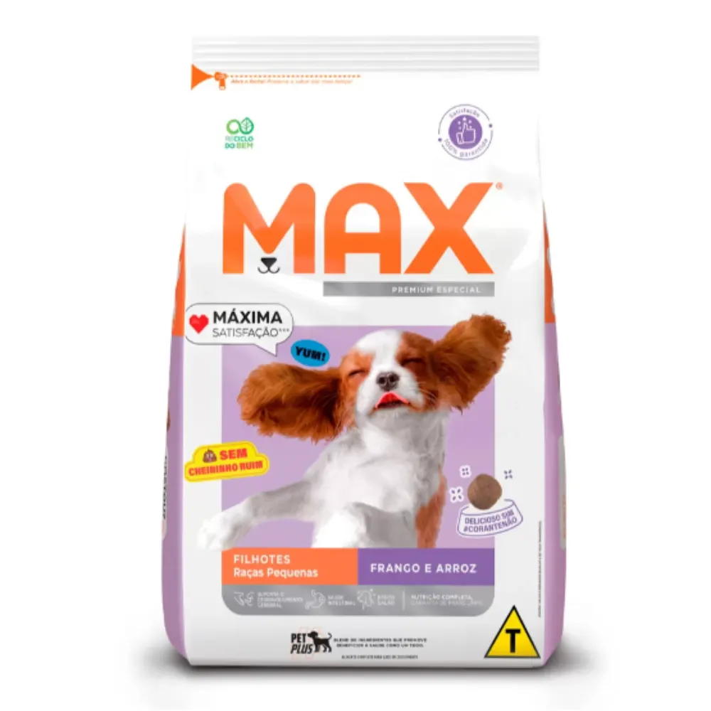 Ração Max Cães Filhotes Porte Pequeno Frango e Arroz 10,1 Kg
