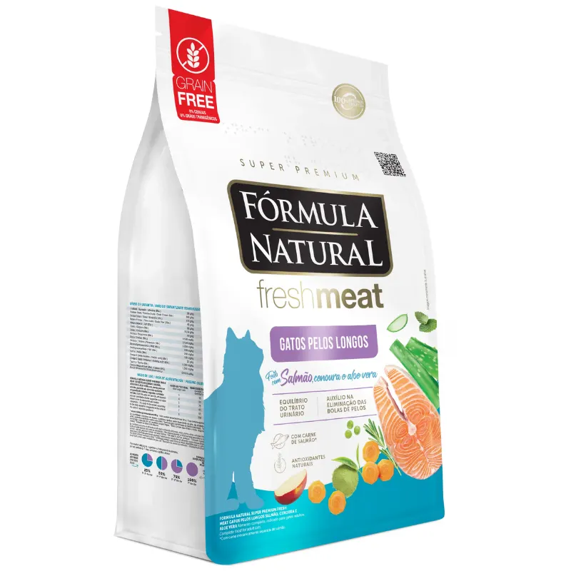 Fórmula Natural Fresh Meat Gato Pelo Longo sabor Salmão 1 Kg