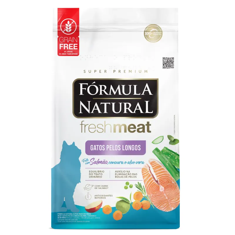 Fórmula Natural Fresh Meat Gato Pelo Longo sabor Salmão 1 Kg