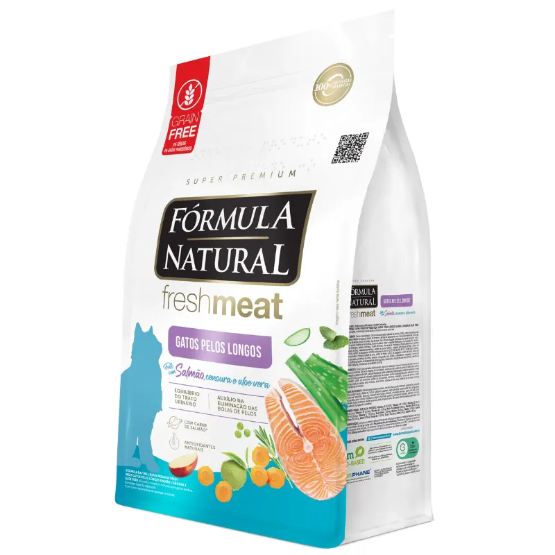 Fórmula Natural Fresh Meat Gato Pelo Longo sabor Salmão 1 Kg