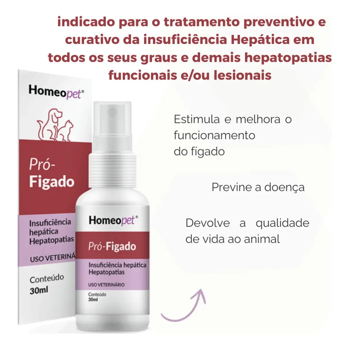 Sistema de Terapia Homeopet Cães e Gatos  Pró-Fígado - 30 ml