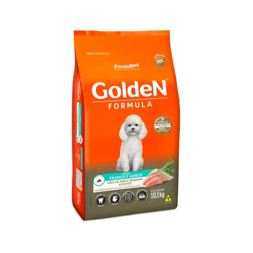 Ração Golden Fórmula Mini Bits Cães Adultos Porte Pequeno Sabor Frango
