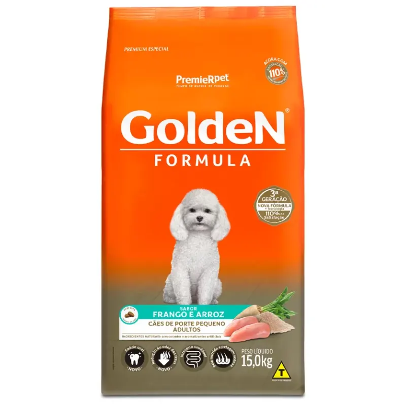 Ração Golden Fórmula Mini Bits Cães Adultos Porte Pequeno Sabor Frango