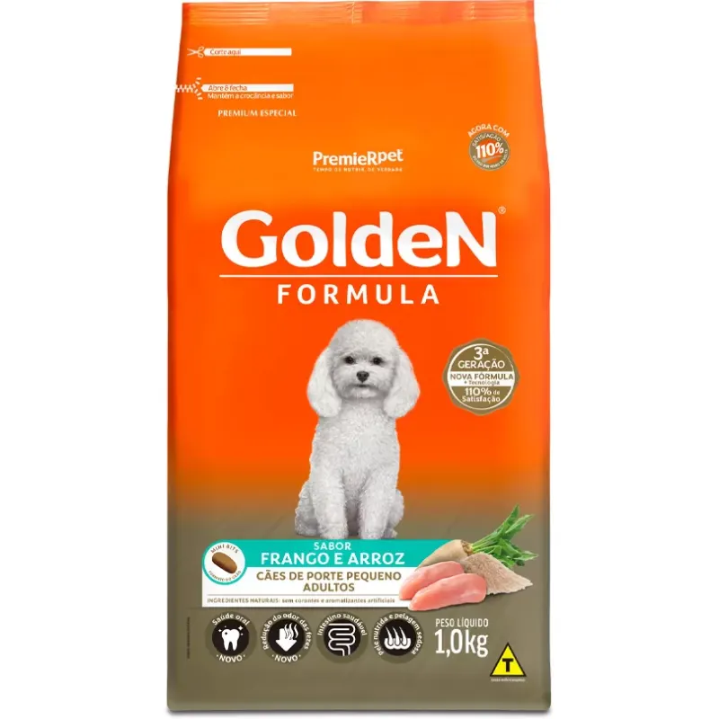 Ração Golden Fórmula Mini Bits Cães Adultos Porte Pequeno Sabor Frango