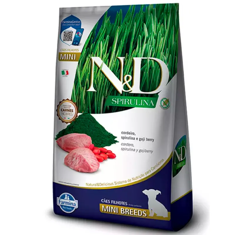 Ração N&D Spirulina Cães Filhotes Mini Cordeiro 7 Kg