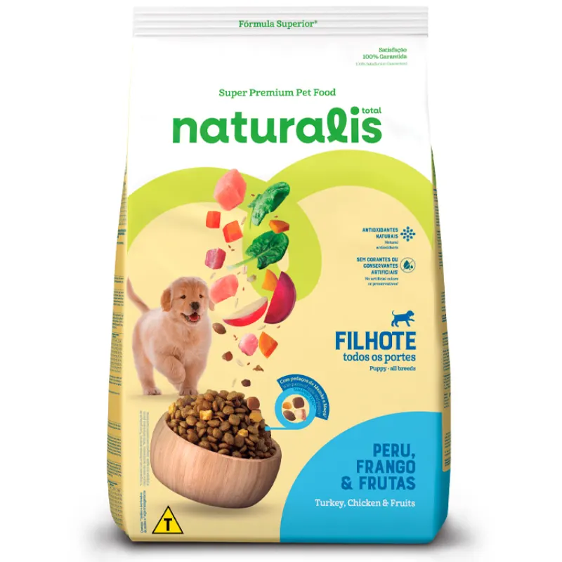 Ração Naturalis para Cães Filhotes Sabor Frango Peru e Frutas 15 Kg