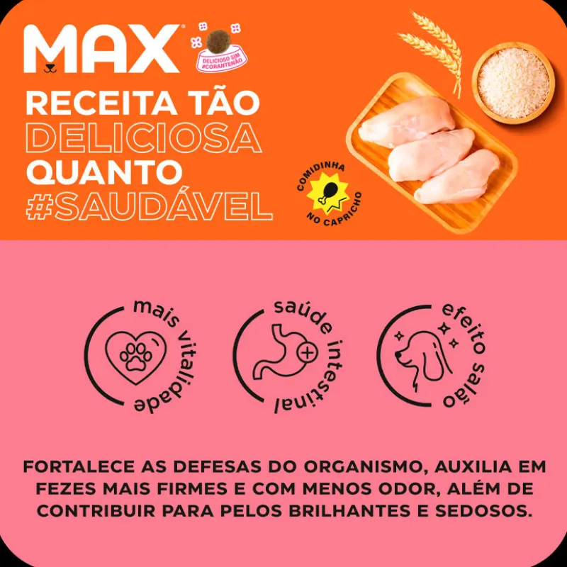 Ração Max Cães Adultos Médio e Grande Frango e Arroz 15 Kg