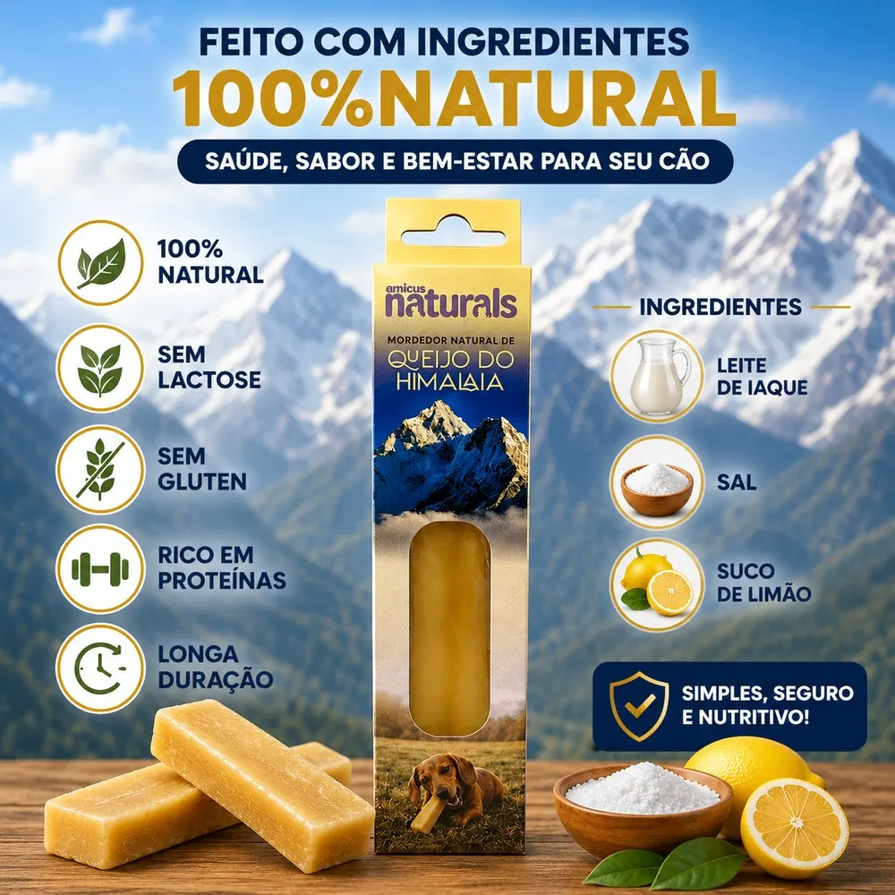 Petisco Amicus Queijo de Yak Natural do Himalaia Pequeno 40 g