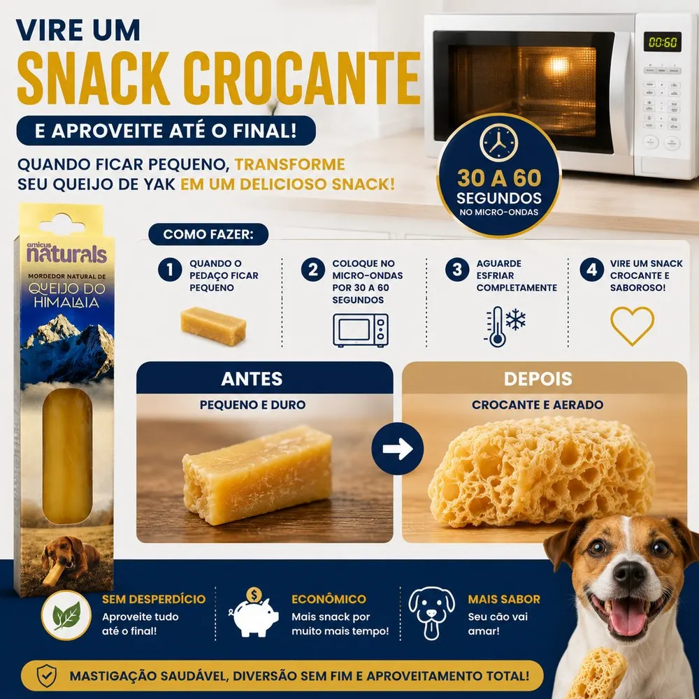 Petisco Amicus Queijo de Yak Natural do Himalaia Pequeno 40 g