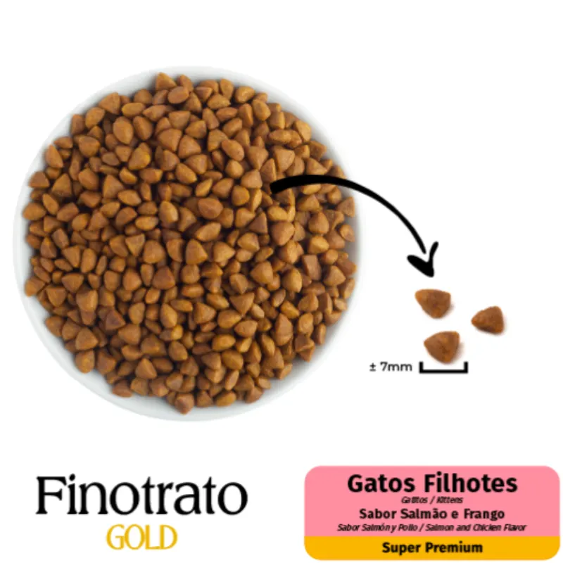Ração Finotrato Gold para Gatos Filhotes Salmão e Frango 7,5 Kg