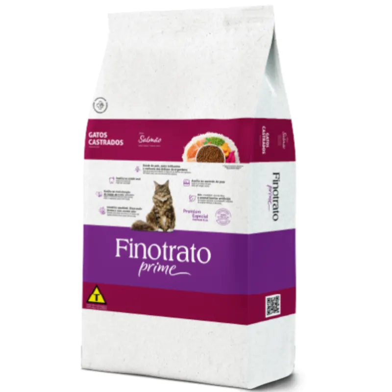 Ração Finotrato Prime para Gatos Castrados Salmão