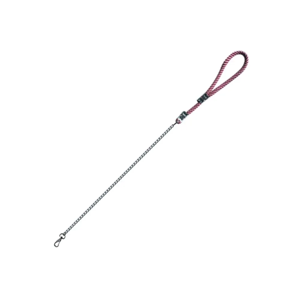 Guia de corda com corrente de metal P/Cães 1 m/2,50 mm/10 mm