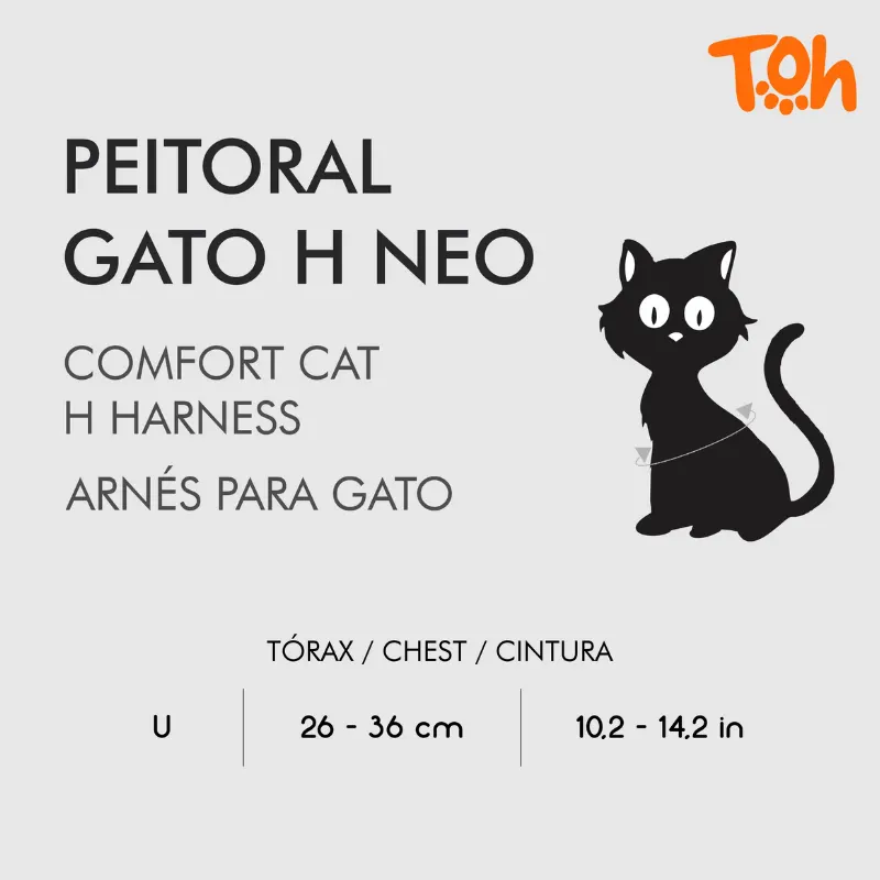 Conjunto Toh Peitoral e Guia Neo Gato Preto