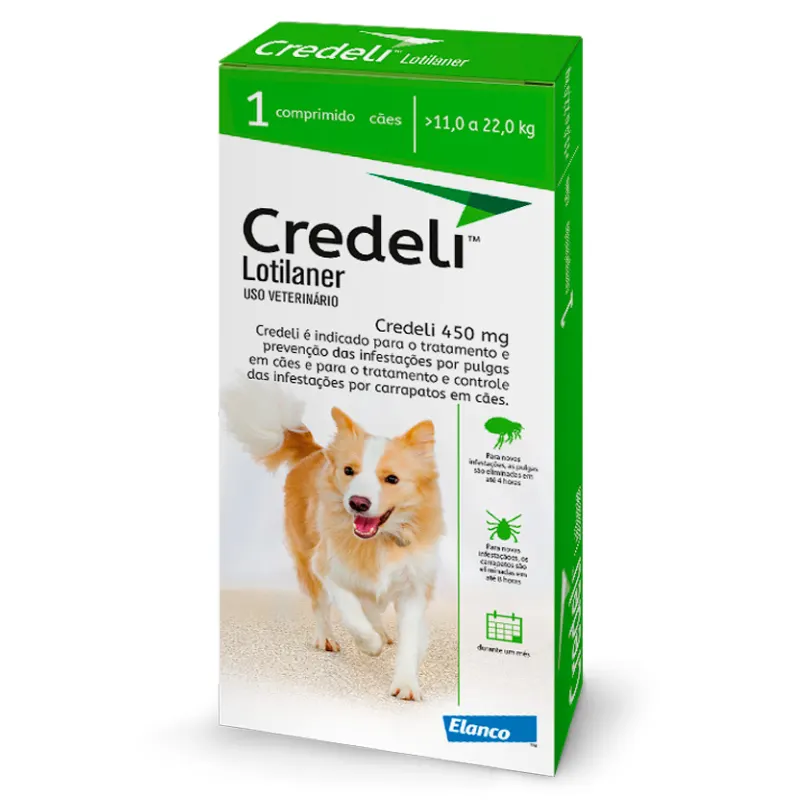 Antipulgas Credeli 450mg Cães 11 a 22kg
