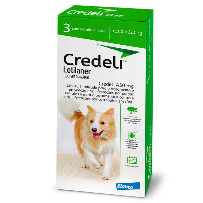 Antipulgas Credeli 450mg Cães 11 a 22kg