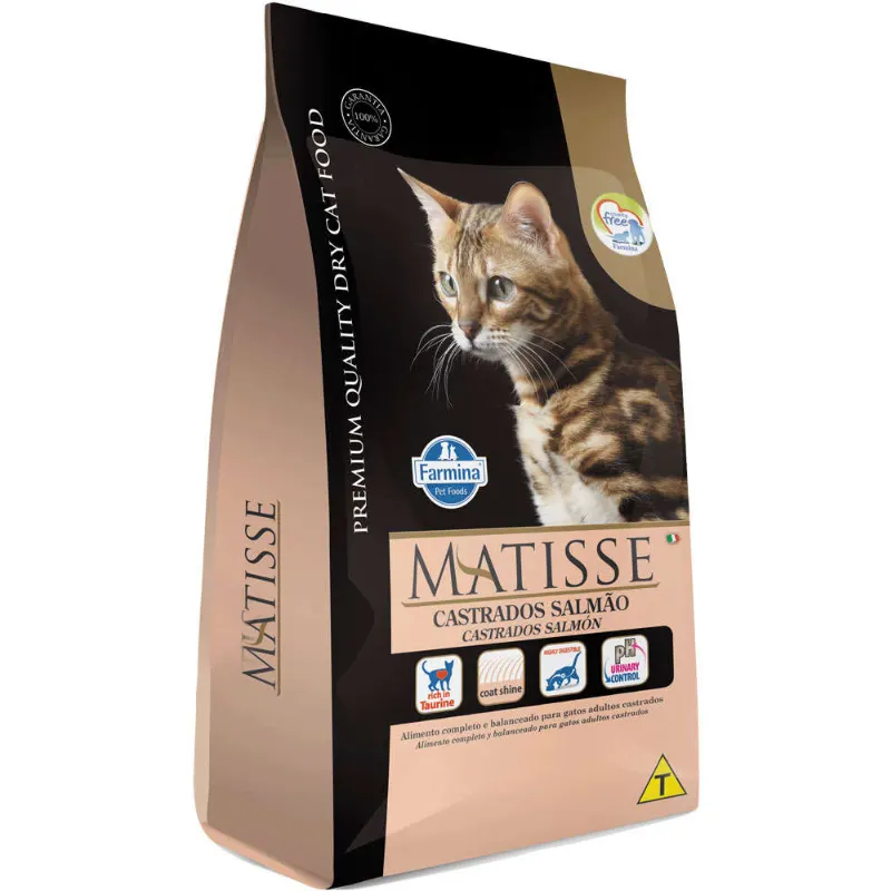 Ração Farmina Matisse Gatos Adultos Castrados Salmão