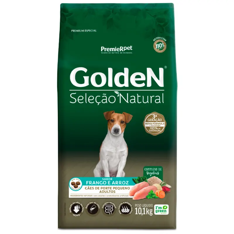 Golden Seleção Natural para Cães Adultos de Porte Pequeno Sabor Frango