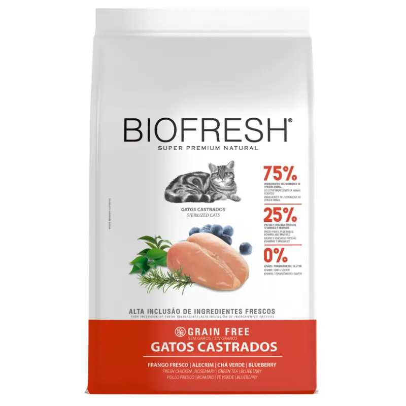 Ração Biofresh Gatos Castrados Frango