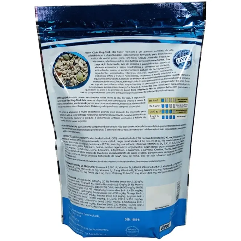 Ração Alcon Club Ring-Neck Mix Super Premium 550 g