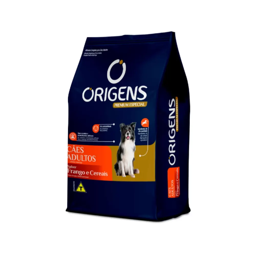 Ração Origens Cães Adultos sabor Frango e Cereais 15Kg
