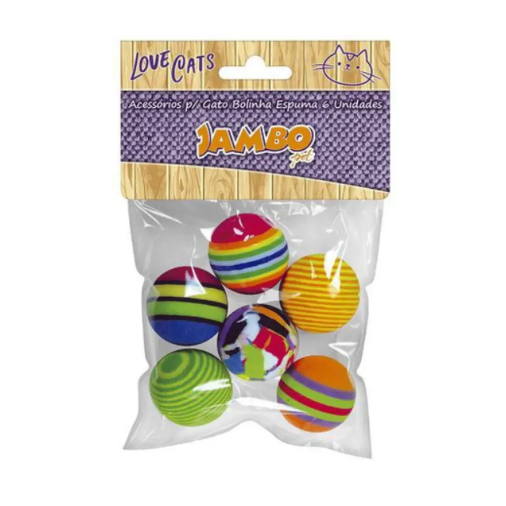 Brinquedo P/ Gatos Bolinhas De Espuma- 6 UN