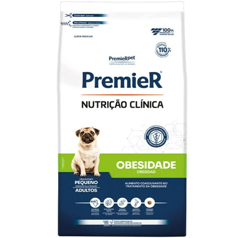 Ração Premier Nutrição Clínica Obesidade Cães Adultos Raças Pequenas