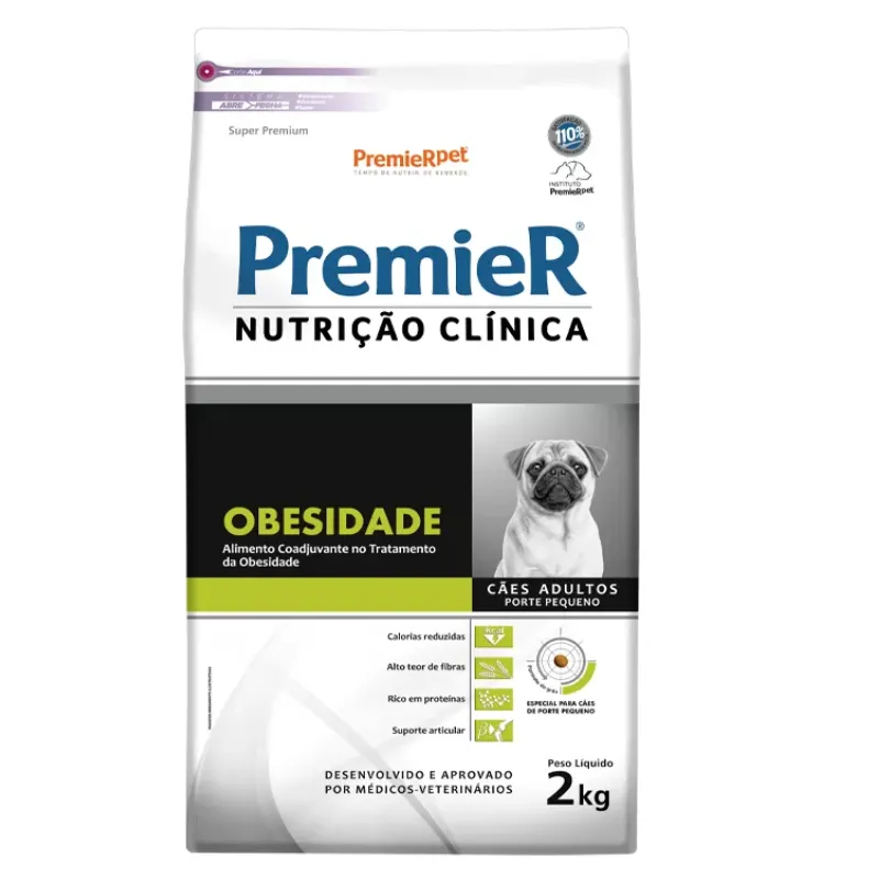 Ração Premier Nutrição Clínica Obesidade Cães Adultos Raças Pequenas