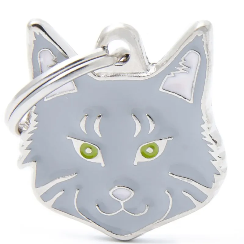 Medalha de Identificação My Family Maine Coon Malhado