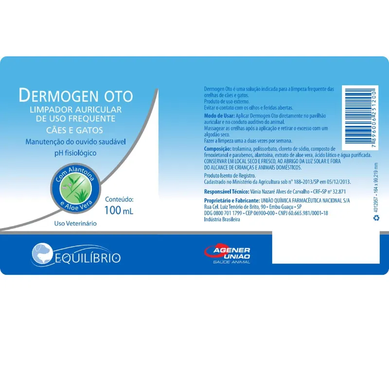Dermogen Oto Limpador Auricular Equilíbrio 100 ml