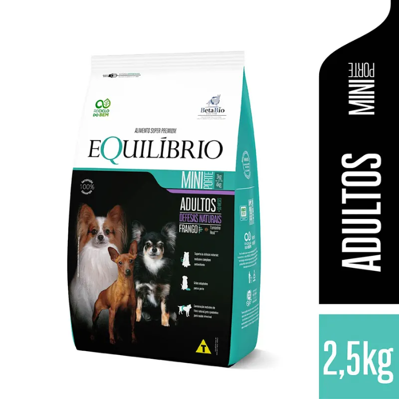 Ração Equilíbrio para Cães Adultos de Pequeno Porte Sabor Frango 2,5 Kg