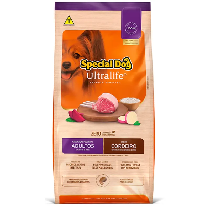 Ração Special Dog Ultralife Cães Adultos Raças Pequenas Cordeiro 20 Kg