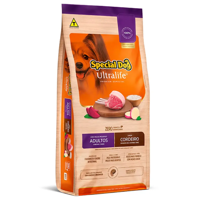 Ração Special Dog Ultralife Cães Adultos Raças Pequenas Cordeiro 20 Kg