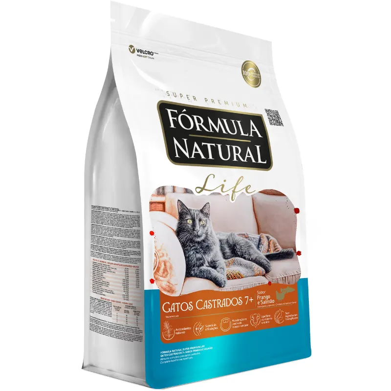 Ração Fórmula Natural Life Gatos Castrados 7+ Frango e Salmão 1 Kg