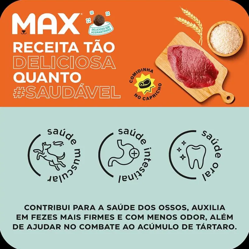 Ração Seca Max Carne e Arroz para Cães de Porte Pequeno 15 Kg