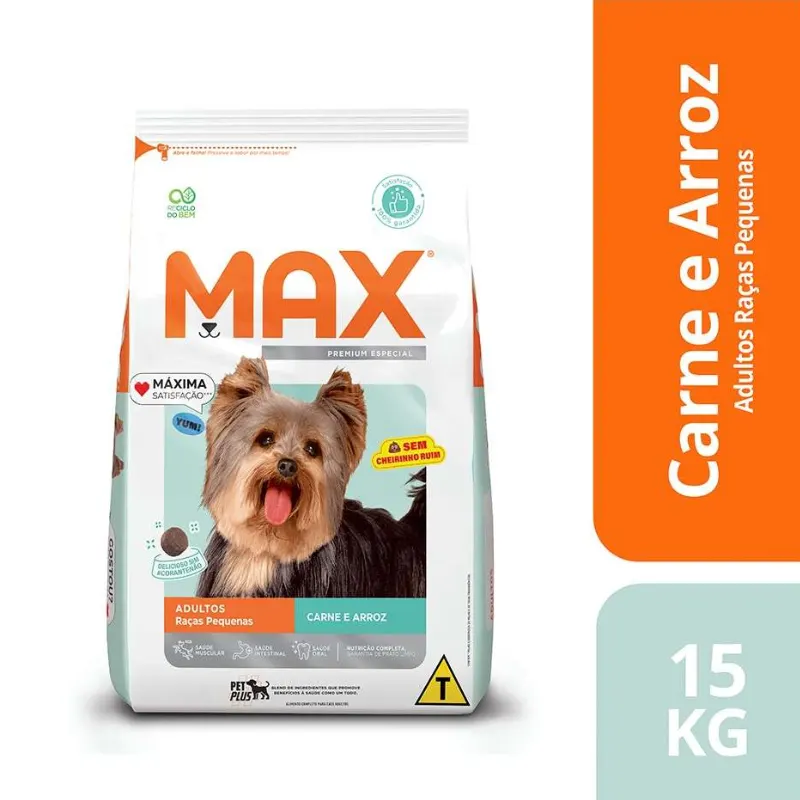 Ração Seca Max Carne e Arroz para Cães de Porte Pequeno 15 Kg