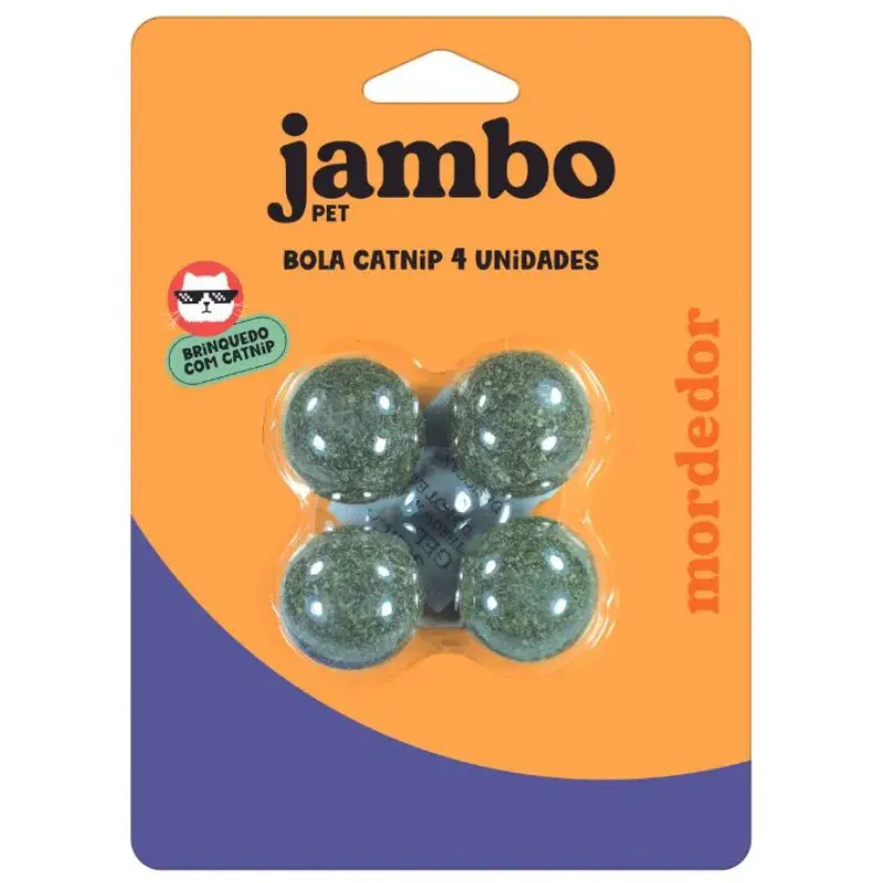 Mordedor Bola Jambo com Catnip refil com 4