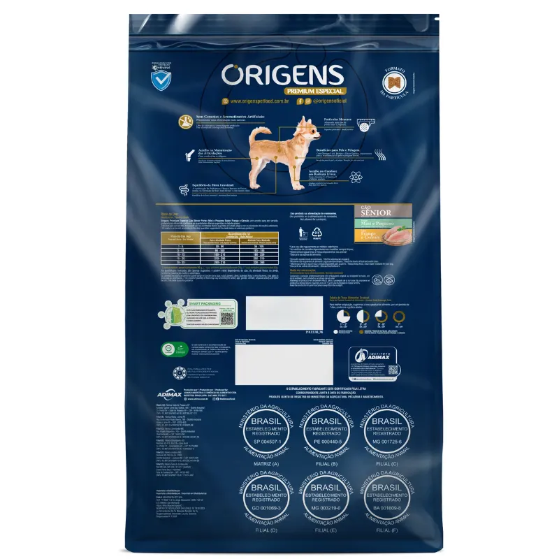 Ração Origens Cão Sênior Mini e Pequeno 10,1 Kg