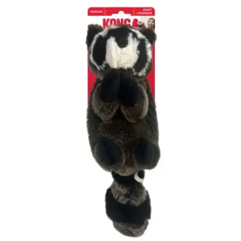 Kong Wild Low Stuff Raccoon Médio