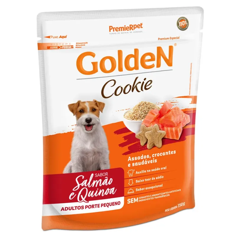 Golden Cookie Cães Adultos de Pequeno Porte Salmão & Quinoa 350 g